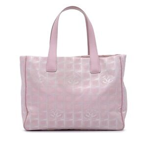 CHANEL Pink CC logo Travel  Ligne Tote